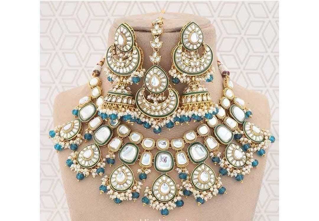 Ynf Brass KESH494 1 Womens Jewellery Wholesale Kundan Necklace Set Bridal Jewelry Sets Traditional Jewelry Manufacturer - Jewellery Export