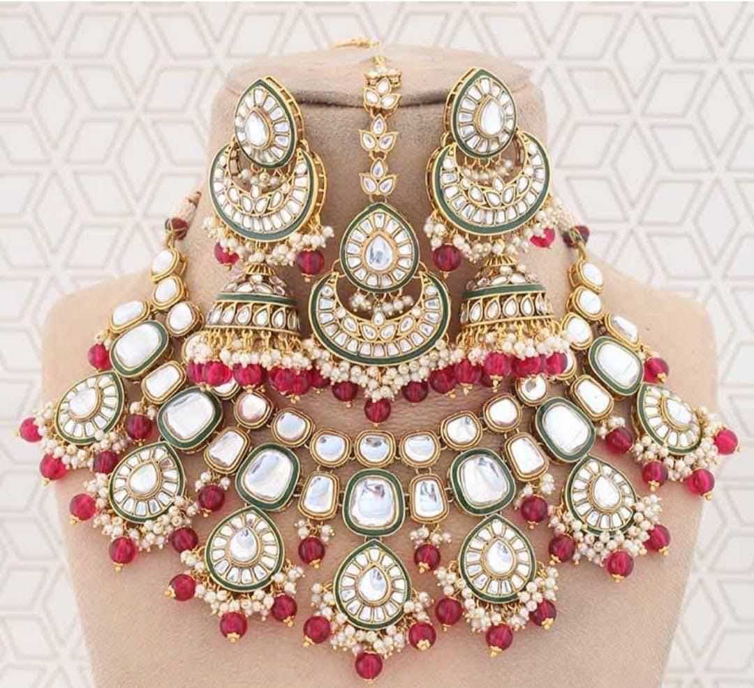 Ynf Brass KESH494 1 Womens Jewellery Wholesale Kundan Necklace Set Bridal Jewelry Sets Traditional Jewelry Manufacturer - Jewellery Export
