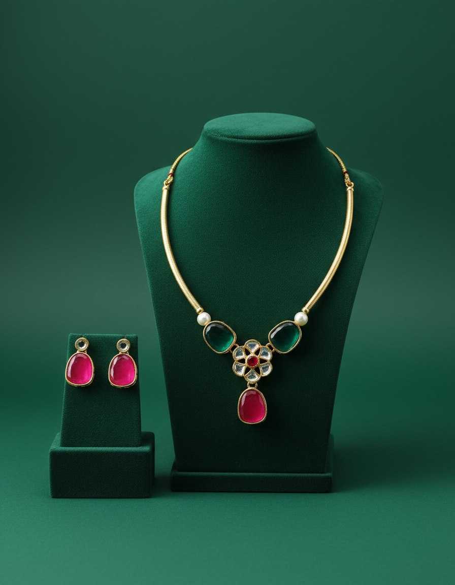 Ynf Fancy KESH191 NECKLACE Womens Jewellery Wholesale Pearl Necklace Set Fashion Necklace Party Wear Jewelry Manufacturer - Jewellery Export