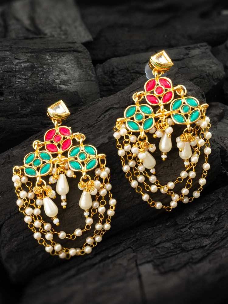 Ynf Alloy KESH105 ER4147 Womens Jewellery Wholesale Fancy Earrings Kundan Earrings Artificial Earring Manufacturer - Jewellery Export