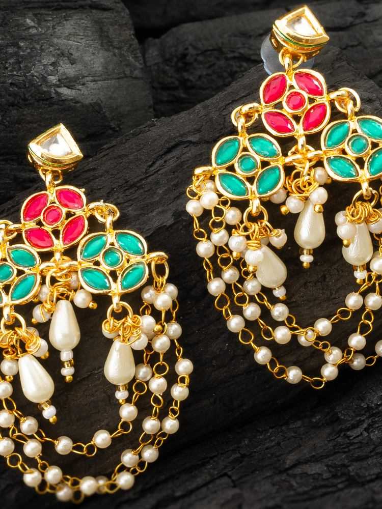 Ynf Alloy KESH105 ER4147 Womens Jewellery Wholesale Fancy Earrings Kundan Earrings Artificial Earring Manufacturer - Jewellery Export
