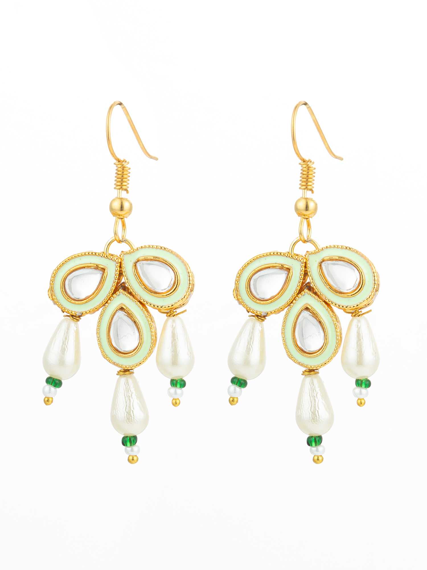 Ynf Alloy KESH105 ER4166 Womens Jewellery Wholesale Fancy Earrings AD Diamond Earring Kundan Earrings Manufacturer - Jewellery Export