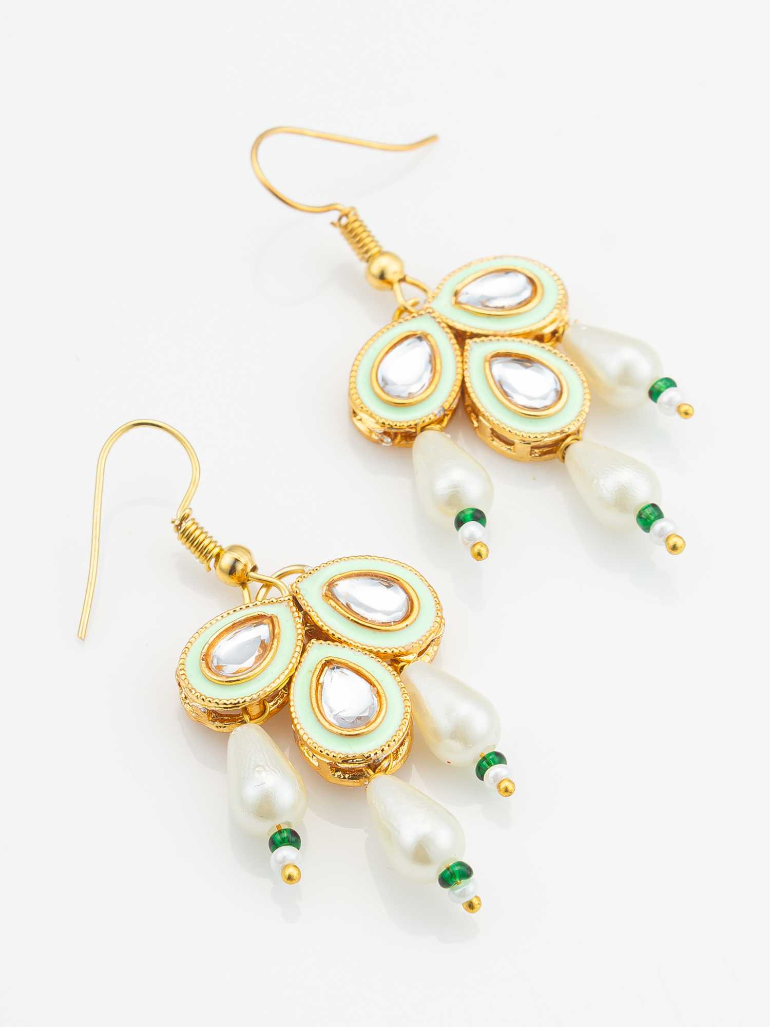 Ynf Alloy KESH105 ER4166 Womens Jewellery Wholesale Fancy Earrings AD Diamond Earring Kundan Earrings Manufacturer - Jewellery Export