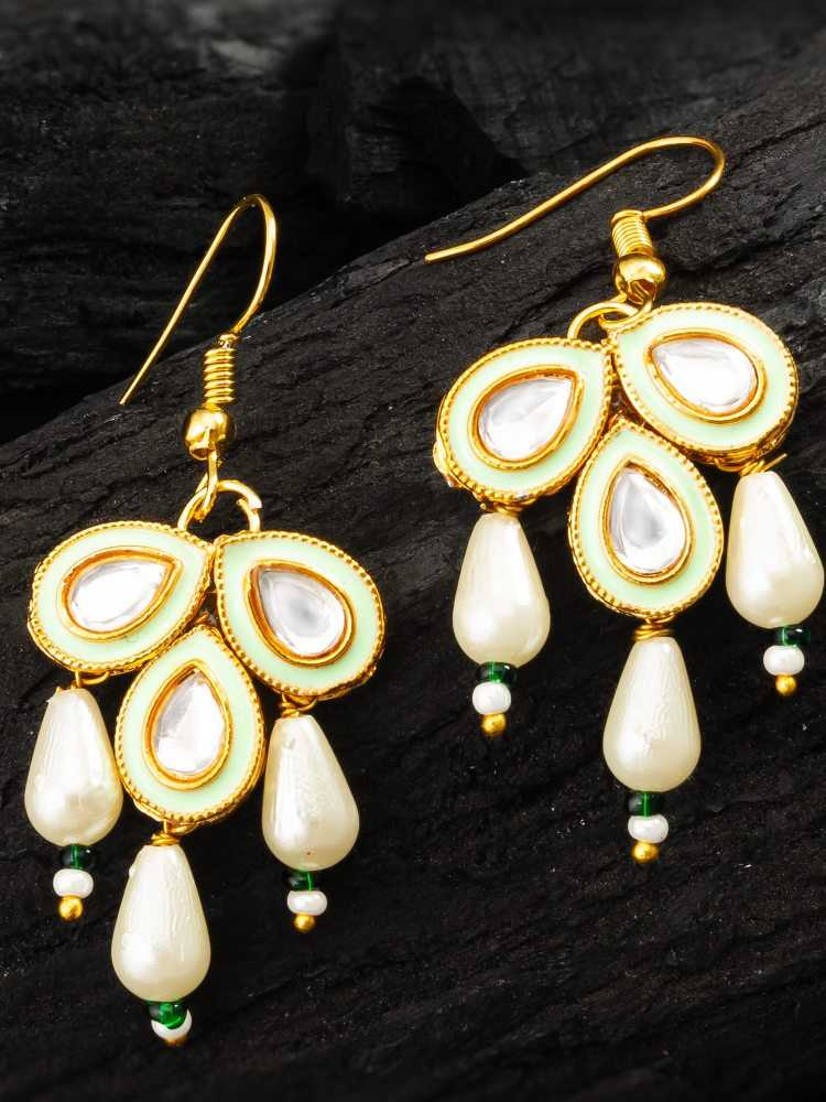 Ynf Alloy KESH105 ER4166 Womens Jewellery Wholesale Fancy Earrings AD Diamond Earring Kundan Earrings Manufacturer - Jewellery Export