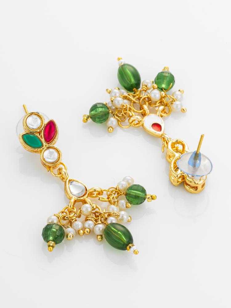 Ynf Alloy KESH105 ER4196 Womens Jewellery Wholesale Fancy Earrings Kundan Earrings Jhumka Earrings Manufacturer - Jewellery Export