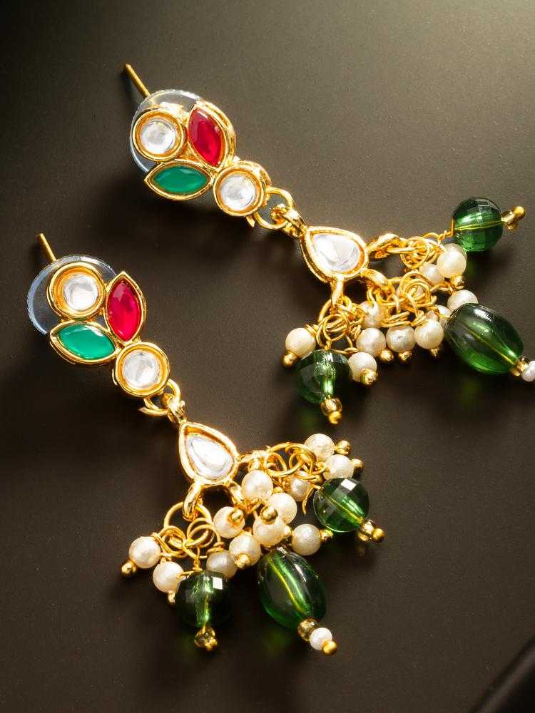 Ynf Alloy KESH105 ER4196 Womens Jewellery Wholesale Fancy Earrings Kundan Earrings Jhumka Earrings Manufacturer - Jewellery Export