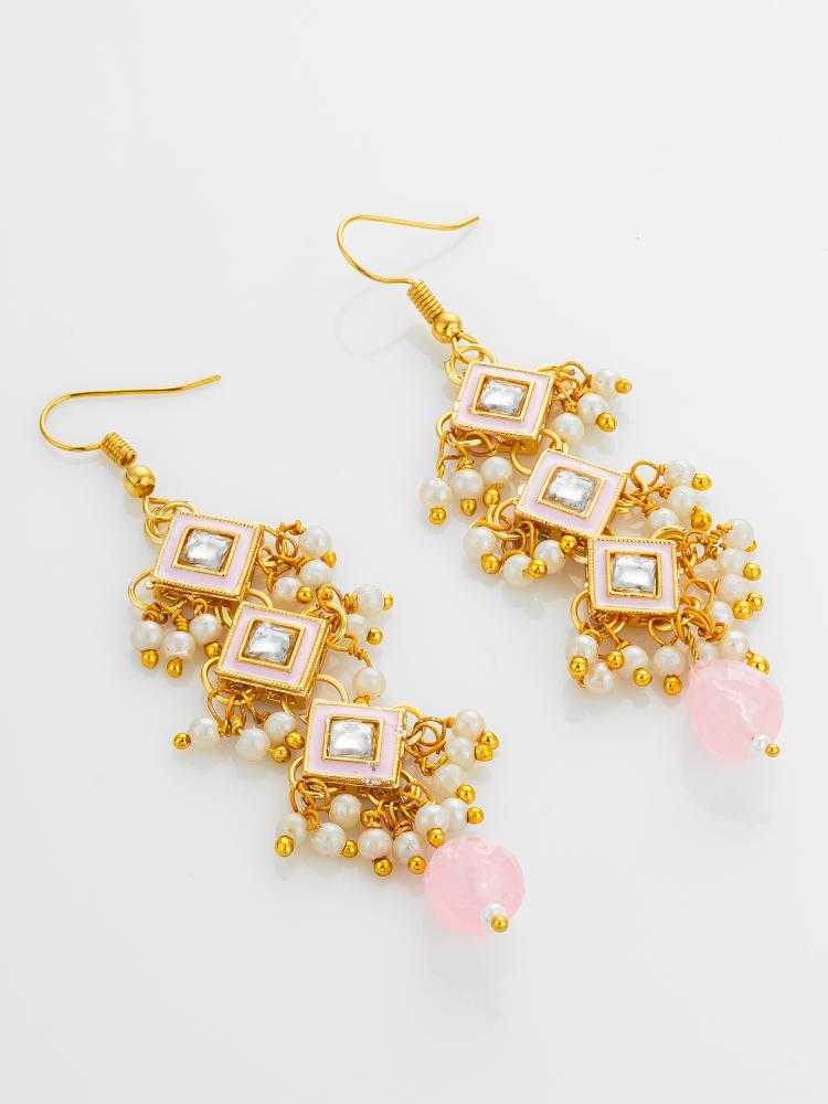 Ynf Alloy KESH105 ER4197 Womens Jewellery Wholesale Fancy Earrings Kundan Earrings Long Earrings Manufacturer - Jewellery Export