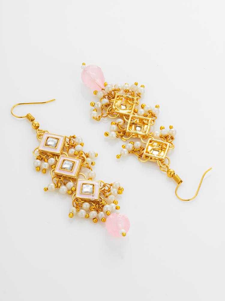 Ynf Alloy KESH105 ER4197 Womens Jewellery Wholesale Fancy Earrings Kundan Earrings Long Earrings Manufacturer - Jewellery Export