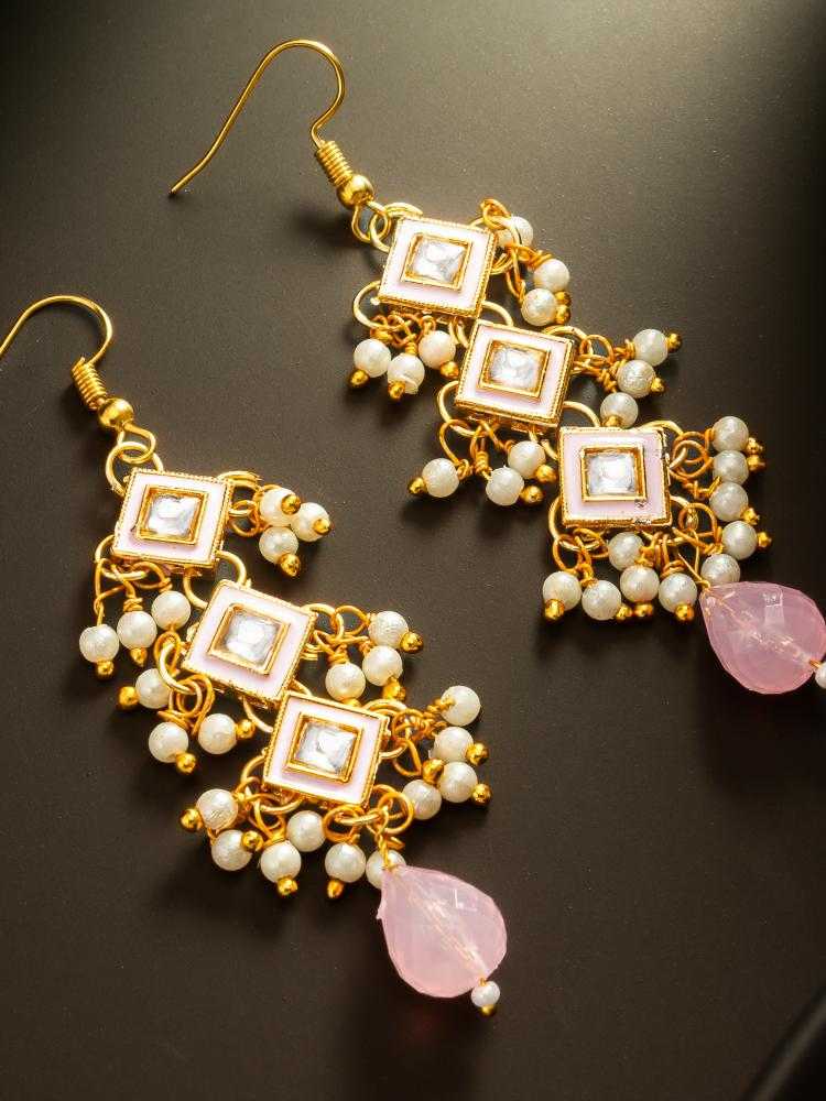 Ynf Alloy KESH105 ER4197 Womens Jewellery Wholesale Fancy Earrings Kundan Earrings Long Earrings Manufacturer - Jewellery Export