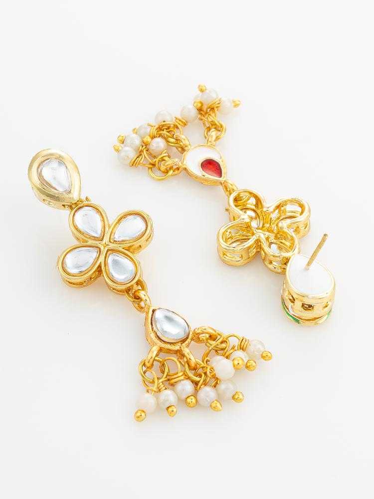 Ynf Alloy KESH105 ER4210 Womens Jewellery Wholesale Kundan Earrings Jhumka Earrings Manufacturer - Jewellery Export