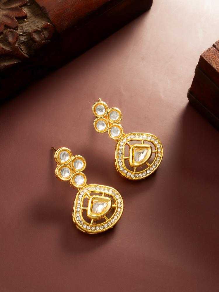 Ynf Alloy KESH105 ER4214 Womens Jewellery Wholesale Kundan Bangles Fancy Earrings Stud Earrings Manufacturer - Jewellery Export