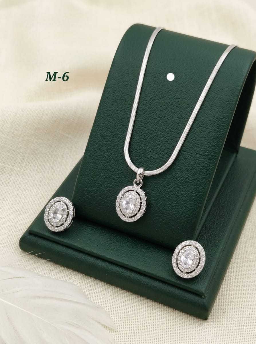 Ynf Alloy KESH193 201 Womens Jewellery Festive Collections Wholesale Chain Pendant Set Alloy Necklaces Silver Plated Jewelry Manufacturer - Jewellery Export