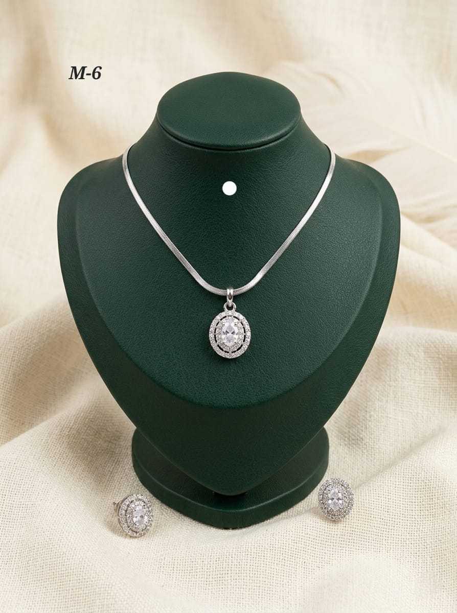 Ynf Alloy KESH193 201 Womens Jewellery Festive Collections Wholesale Chain Pendant Set Alloy Necklaces Silver Plated Jewelry Manufacturer - Jewellery Export