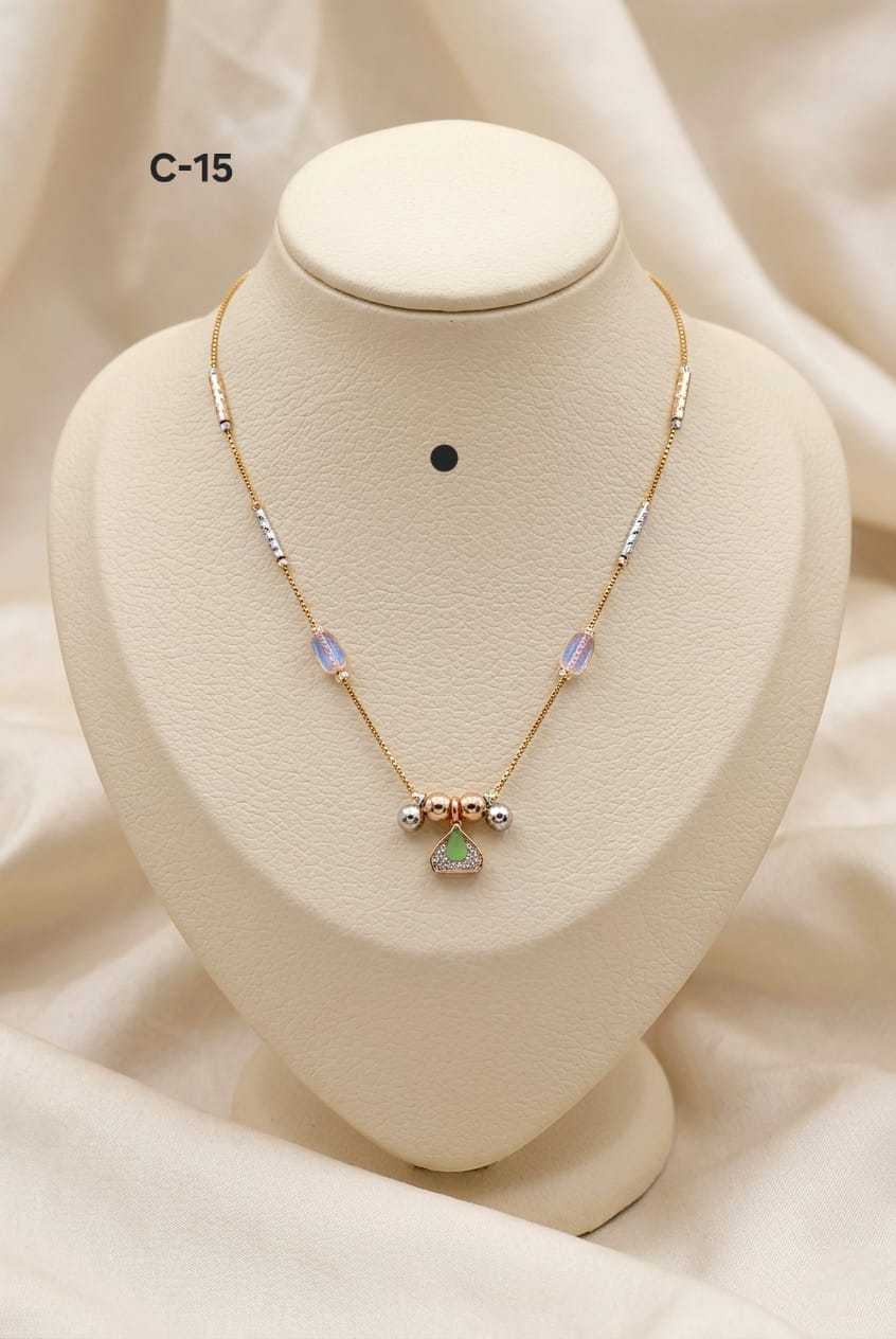 Ynf Alloy KESH193 209 Womens Jewellery Festive Collections Wholesale Chain Pendant Set Golden Necklace Set Silver Plated Jewelry Manufacturer - Jewellery Export