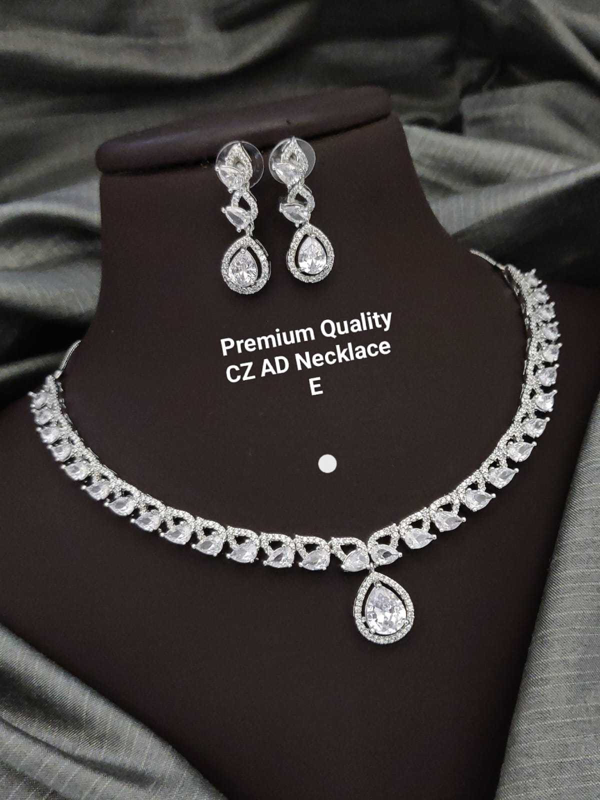 Ynf Alloy KESH193 220 Womens Jewellery Wholesale AD Diamond Necklace Pendant Set Party Wear Jewelry Manufacturer - Jewellery Export