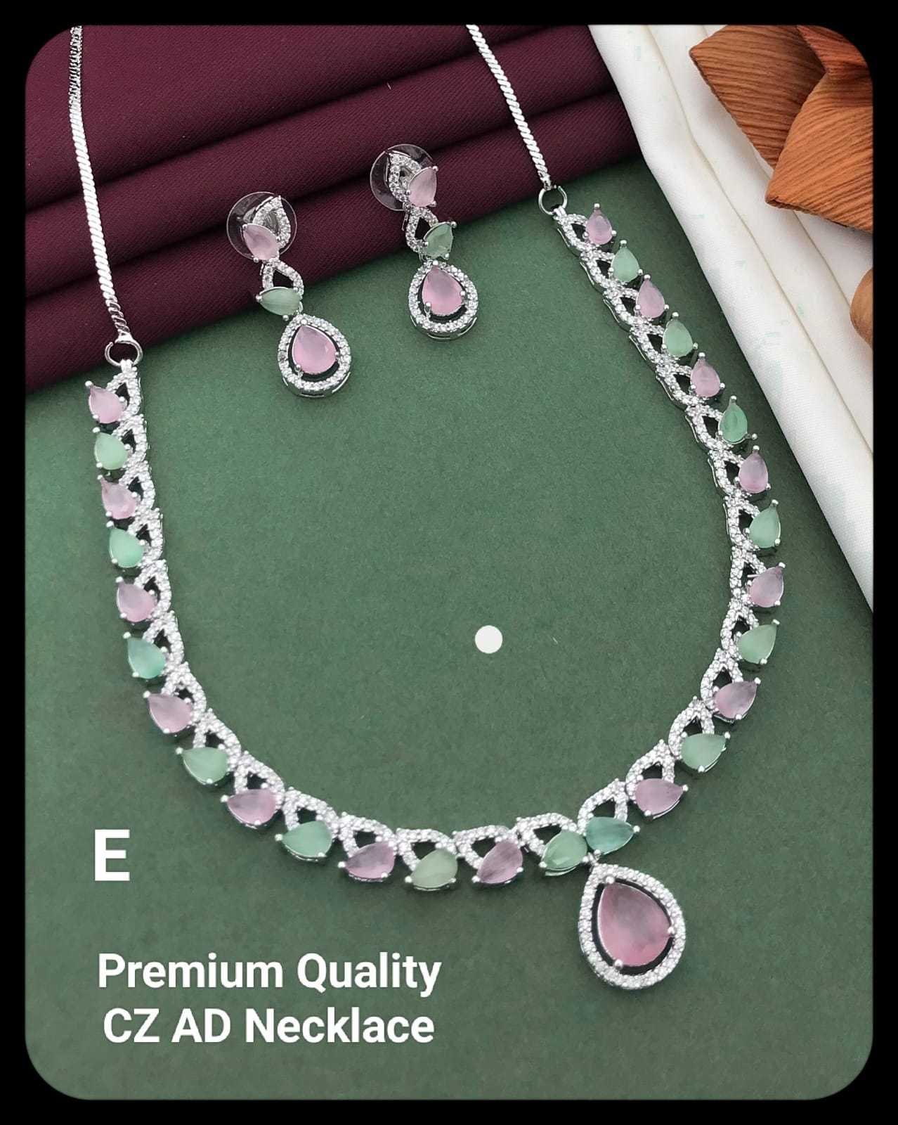 Ynf Alloy KESH193 220 Womens Jewellery Wholesale AD Diamond Necklace Pendant Set Party Wear Jewelry Manufacturer - Jewellery Export