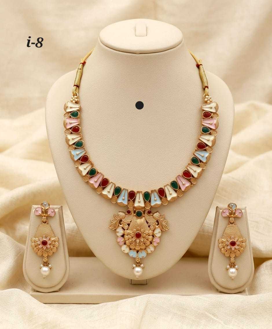 Ynf Alloy KESH193 230 Womens Jewellery Wholesale Necklaces Set Bridal Jewelry Sets Stone Studded Jewelry Manufacturer - Jewellery Export