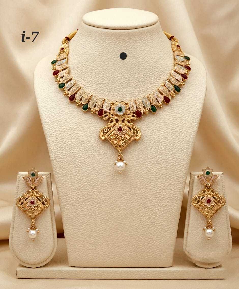 Ynf Alloy KESH193 230 Womens Jewellery Wholesale Necklaces Set Bridal Jewelry Sets Stone Studded Jewelry Manufacturer - Jewellery Export