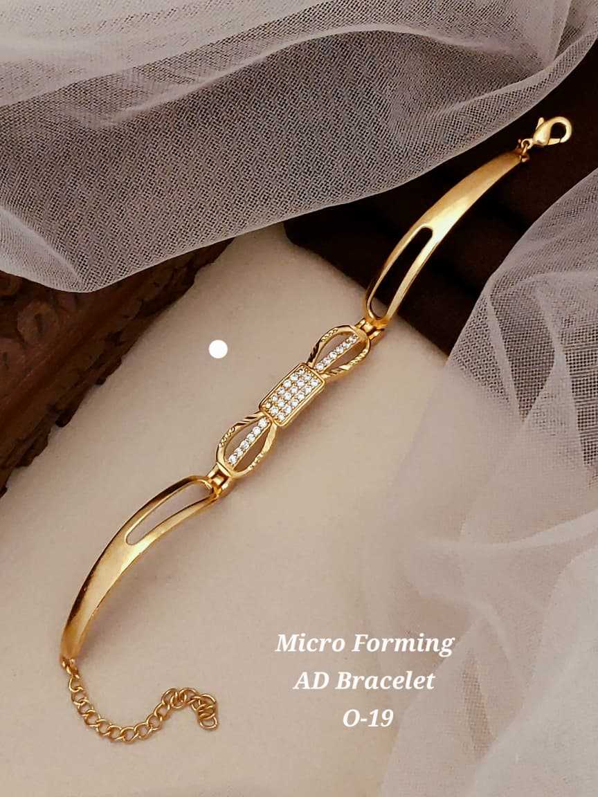 Ynf Alloy KESH193 237 Womens Jewellery Wholesale AD Diamond Bracelet Golden Bracelet Party Wear Jewelry Manufacturer - Jewellery Export