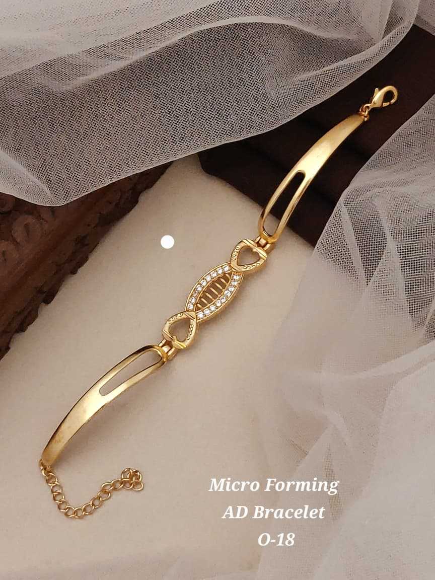Ynf Alloy KESH193 237 Womens Jewellery Wholesale AD Diamond Bracelet Golden Bracelet Party Wear Jewelry Manufacturer - Jewellery Export