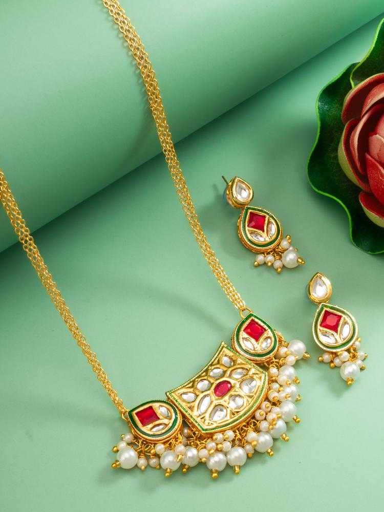 Ynf Brass KESH105 NK4846 Womens Jewellery Wholesale Kundan Necklace Set Necklaces Set Antique Necklaces Set Manufacturer - Jewellery Export