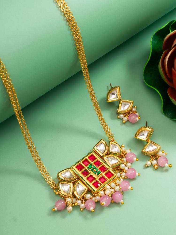 Ynf Brass KESH105 NK4847 Womens Jewellery Wholesale Kundan Necklace Set Necklaces Set Antique Necklaces Set Manufacturer - Jewellery Export