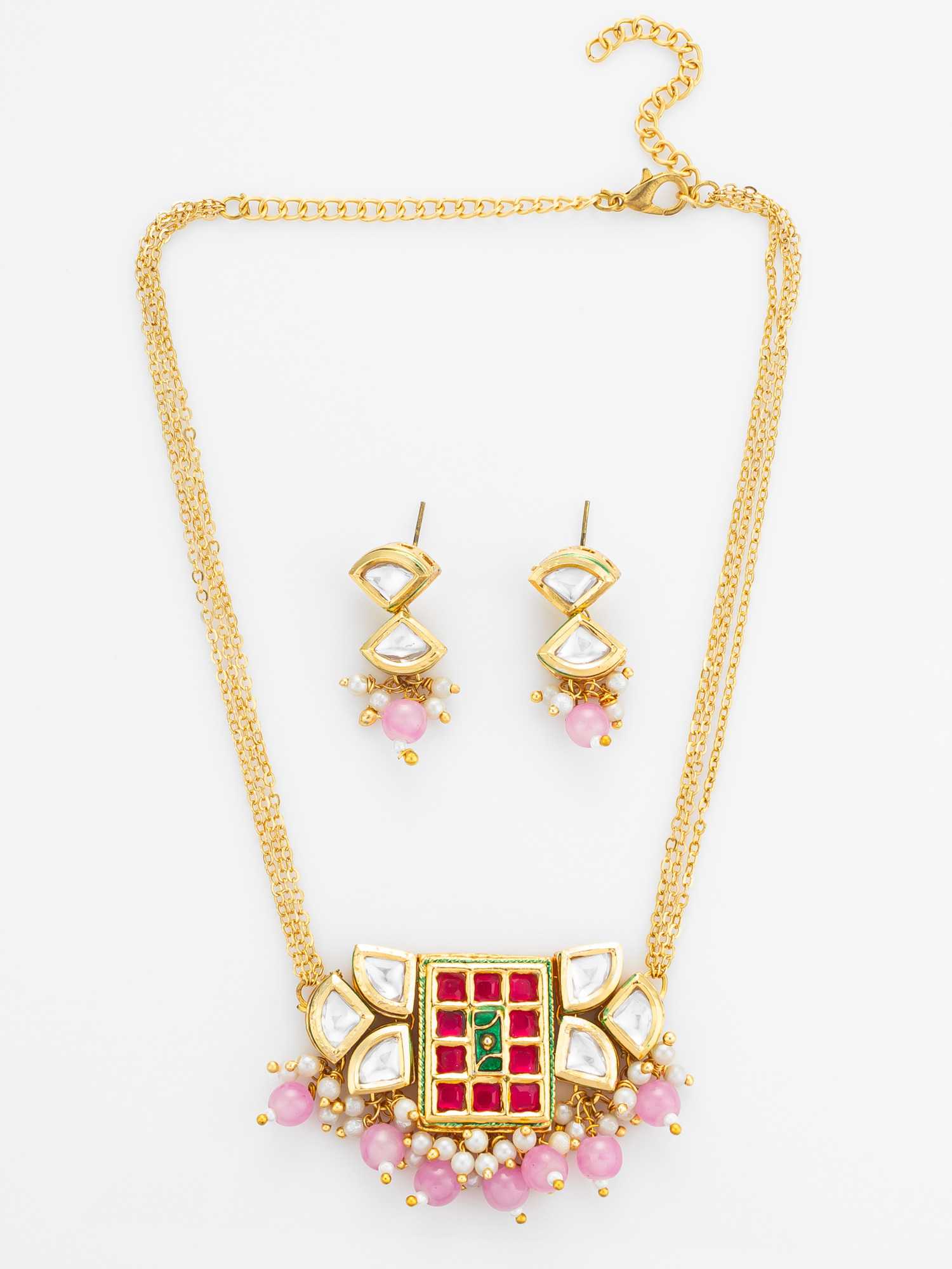 Ynf Brass KESH105 NK4847 Womens Jewellery Wholesale Kundan Necklace Set Necklaces Set Antique Necklaces Set Manufacturer - Jewellery Export