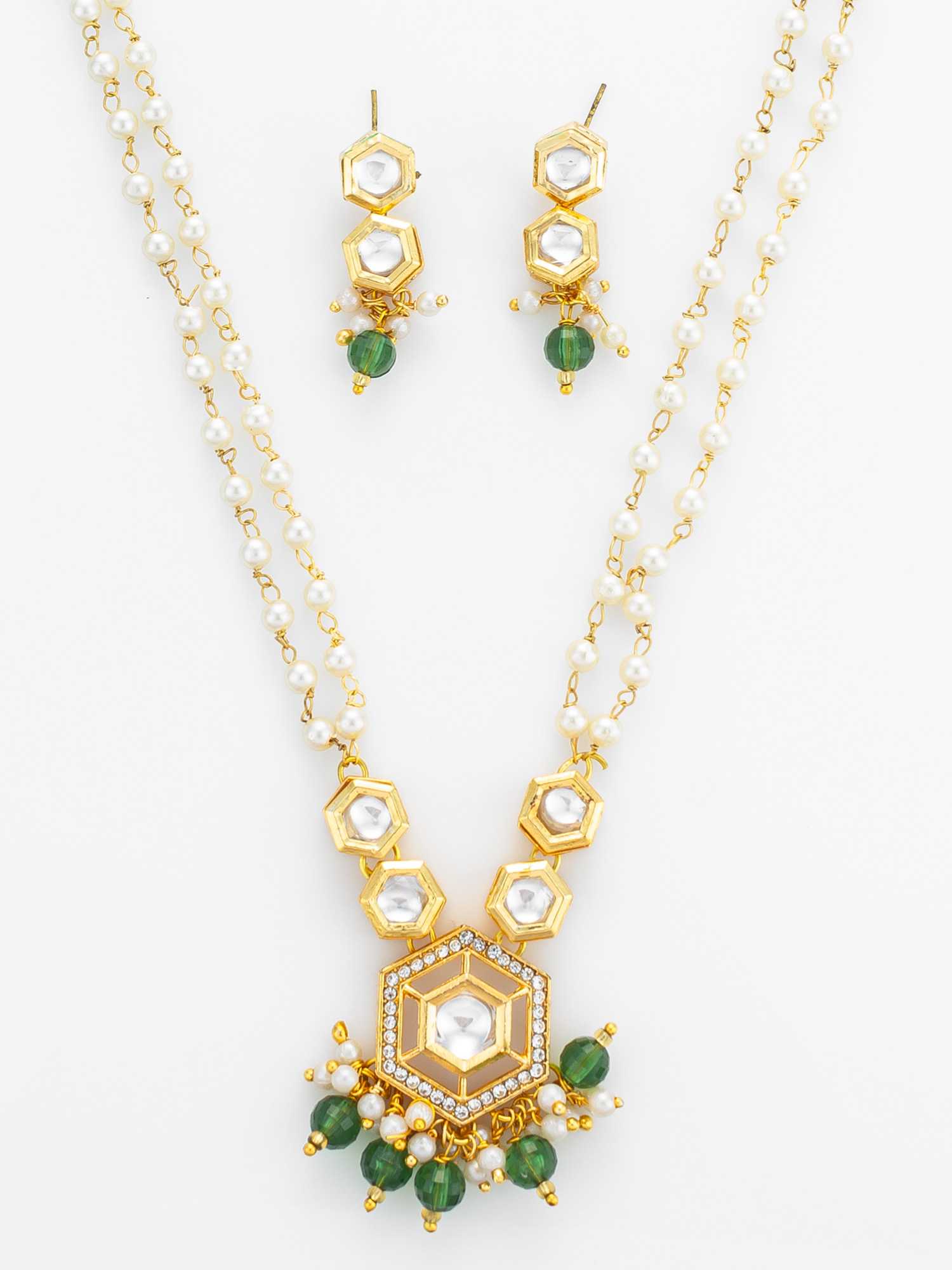 Ynf Brass KESH105 NK4850 Womens Jewellery Wholesale Kundan Necklace Set Necklaces Set Antique Necklaces Set Manufacturer - Jewellery Export