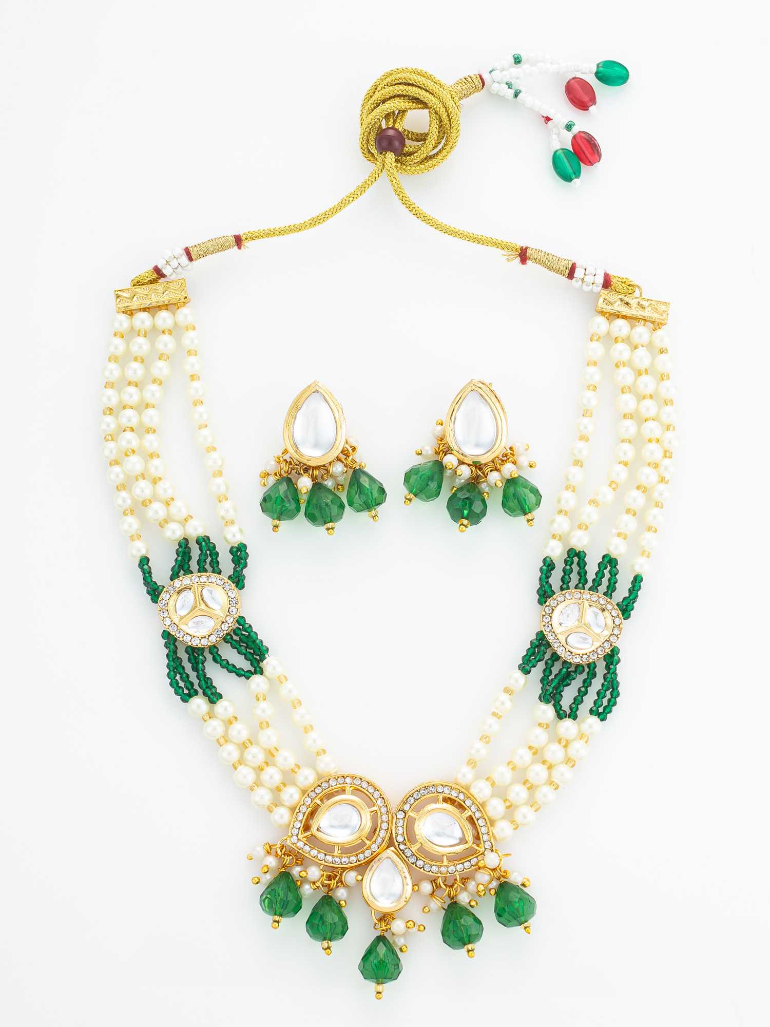 Ynf Brass KESH105 NK4853 Womens Jewellery Wholesale Kundan Necklace Set Necklaces Set Antique Necklaces Set Manufacturer - Jewellery Export
