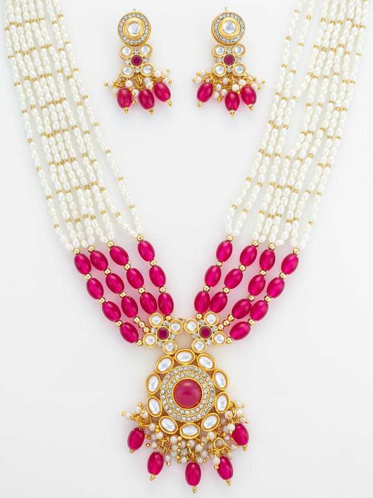 Ynf Brass KESH105 NK4865 Womens Jewellery Wholesale Kundan Necklace Set Necklaces Set Antique Necklaces Set Manufacturer - Jewellery Export
