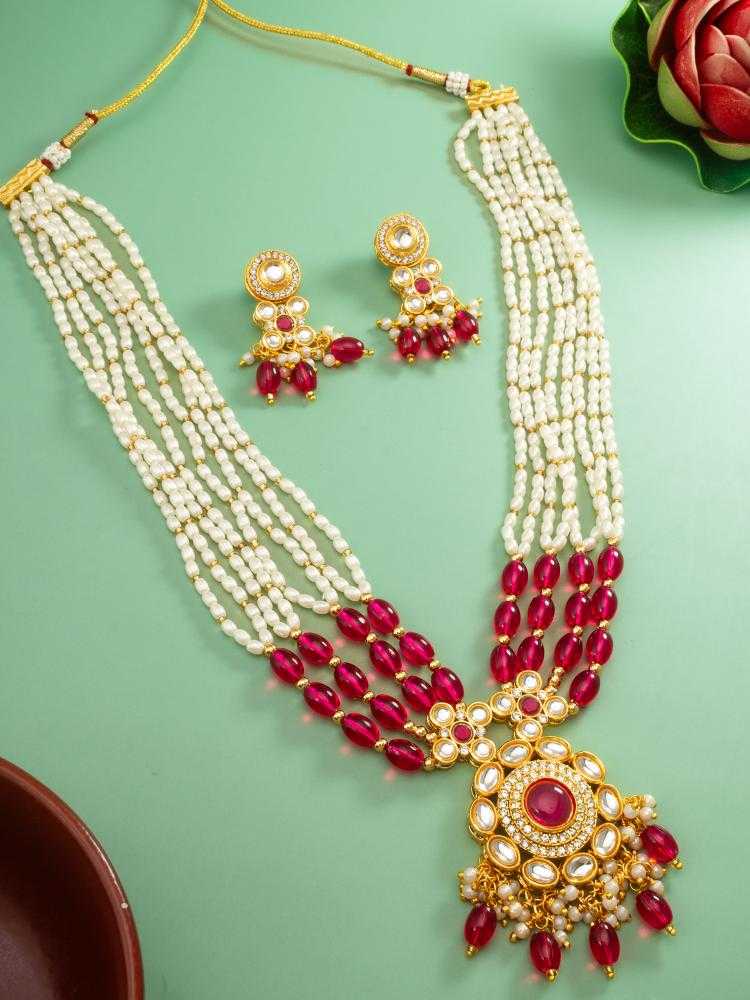 Ynf Brass KESH105 NK4865 Womens Jewellery Wholesale Kundan Necklace Set Necklaces Set Antique Necklaces Set Manufacturer - Jewellery Export