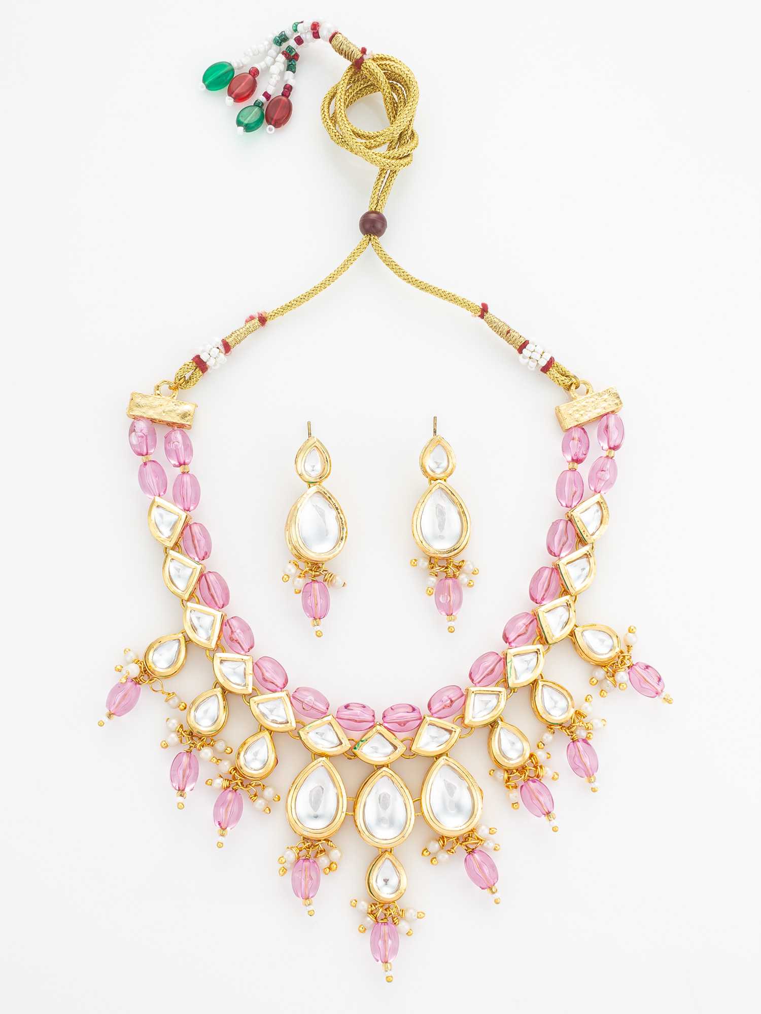 Ynf Brass KESH105 NK4868 Womens Jewellery Wholesale Kundan Necklace Set Necklaces Set Antique Necklaces Set Manufacturer - Jewellery Export