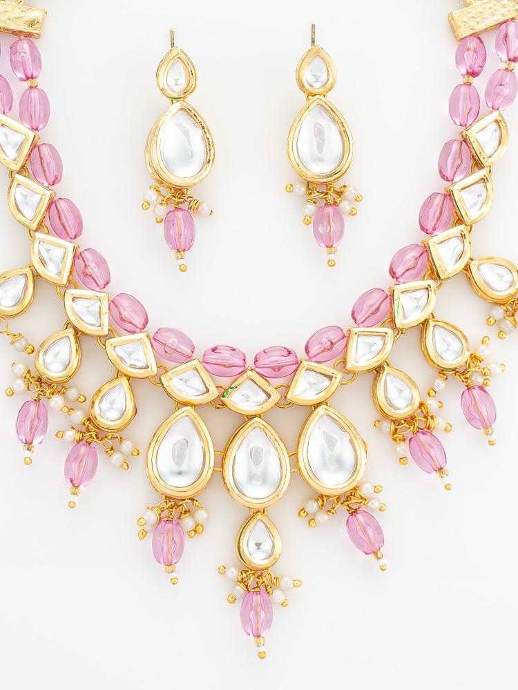 Ynf Brass KESH105 NK4868 Womens Jewellery Wholesale Kundan Necklace Set Necklaces Set Antique Necklaces Set Manufacturer - Jewellery Export