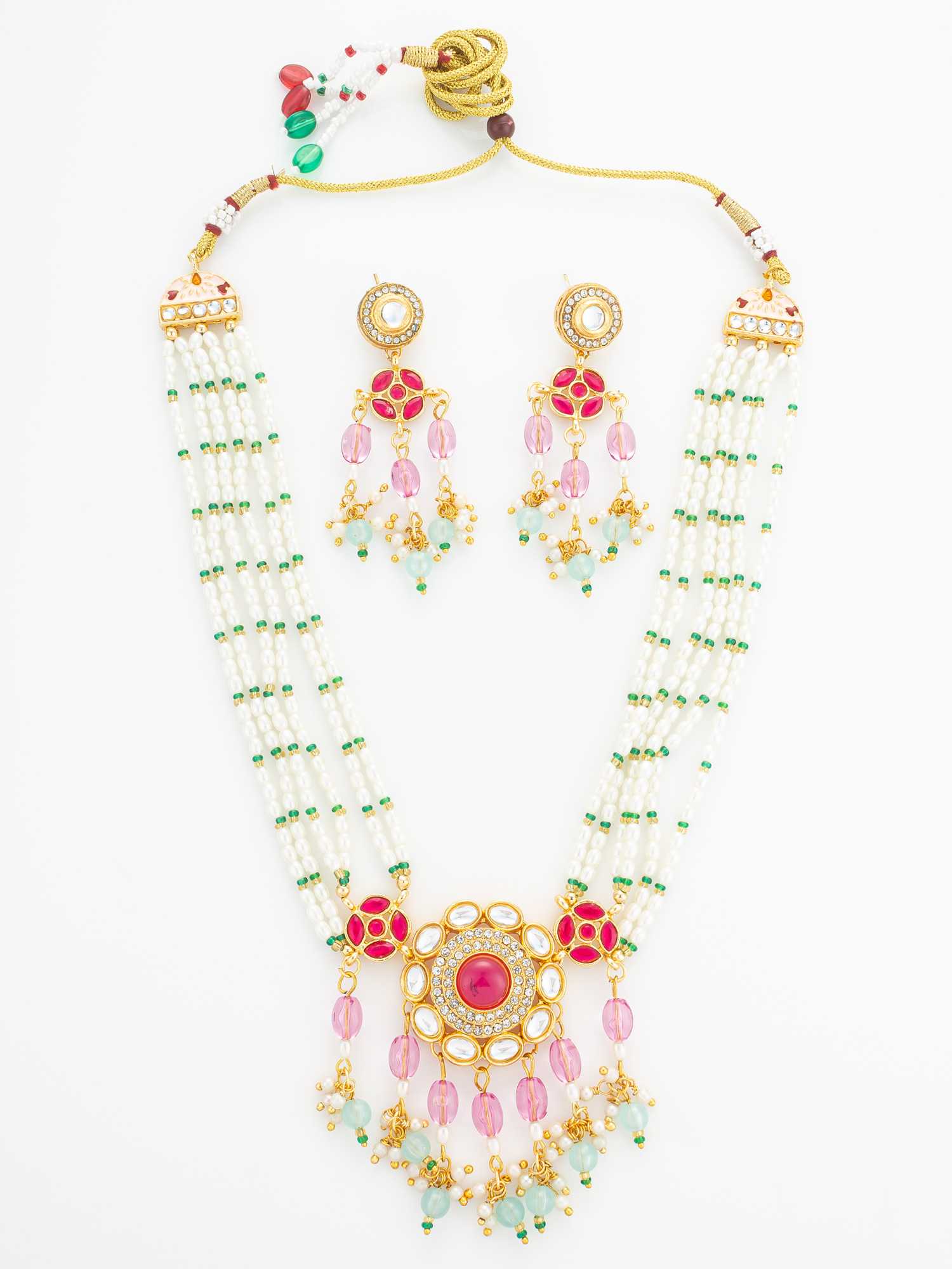 Ynf Brass KESH105 NK4869 Womens Jewellery Wholesale Kundan Necklace Set Necklaces Set Antique Necklaces Set Manufacturer - Jewellery Export