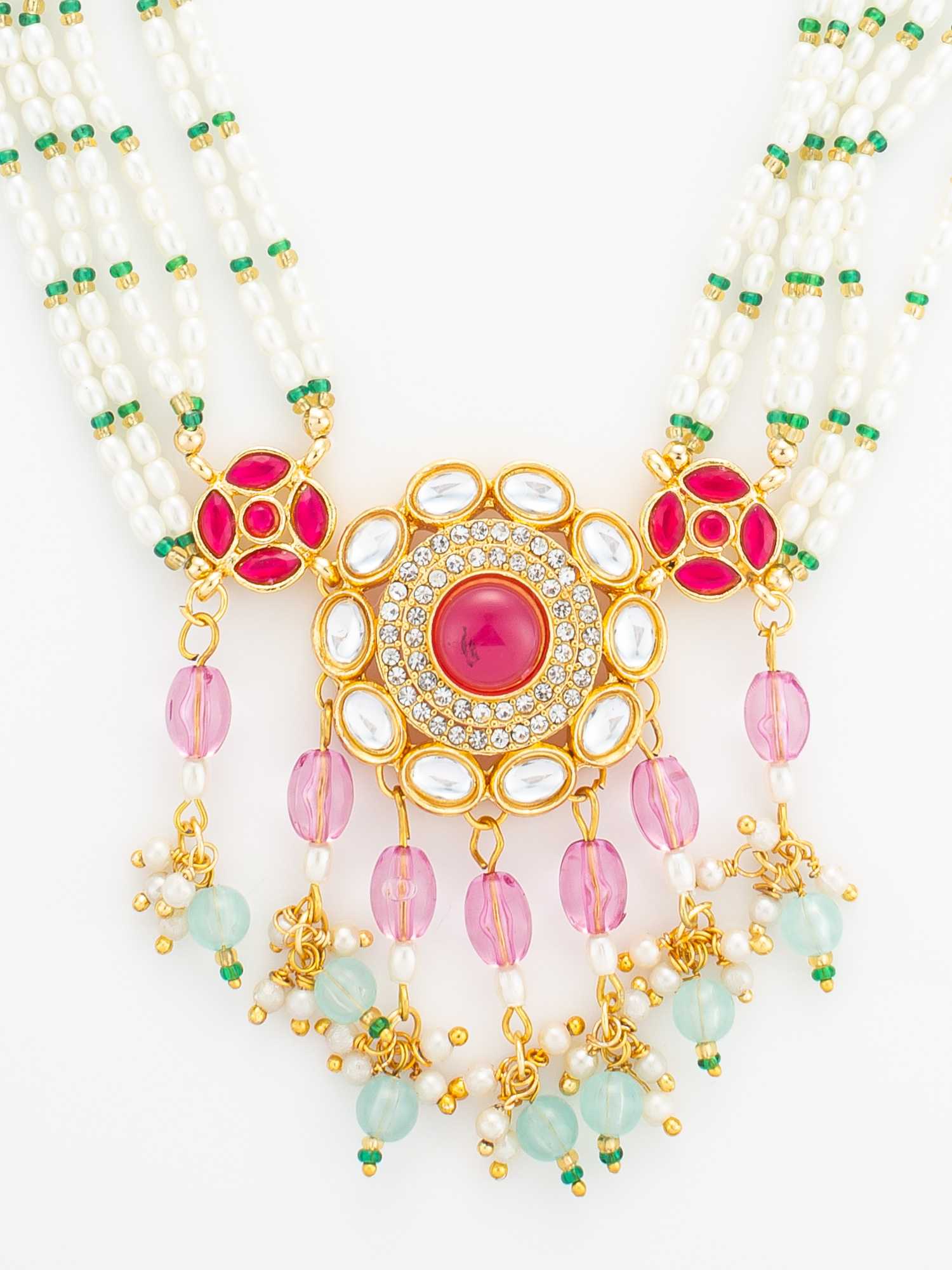 Ynf Brass KESH105 NK4869 Womens Jewellery Wholesale Kundan Necklace Set Necklaces Set Antique Necklaces Set Manufacturer - Jewellery Export