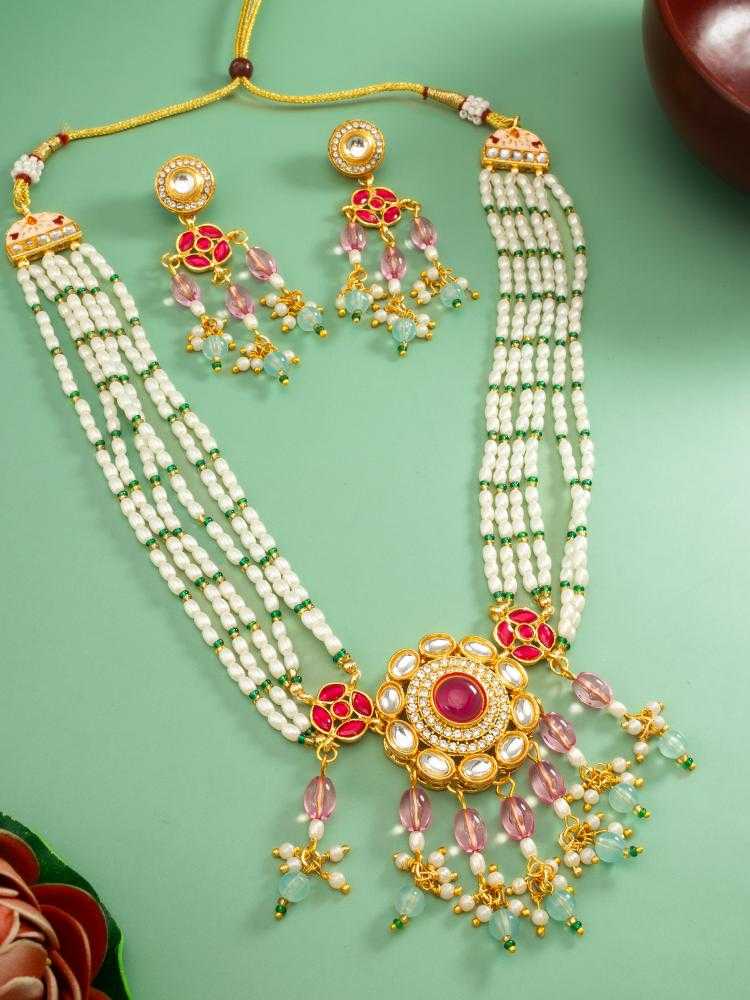 Ynf Brass KESH105 NK4869 Womens Jewellery Wholesale Kundan Necklace Set Necklaces Set Antique Necklaces Set Manufacturer - Jewellery Export