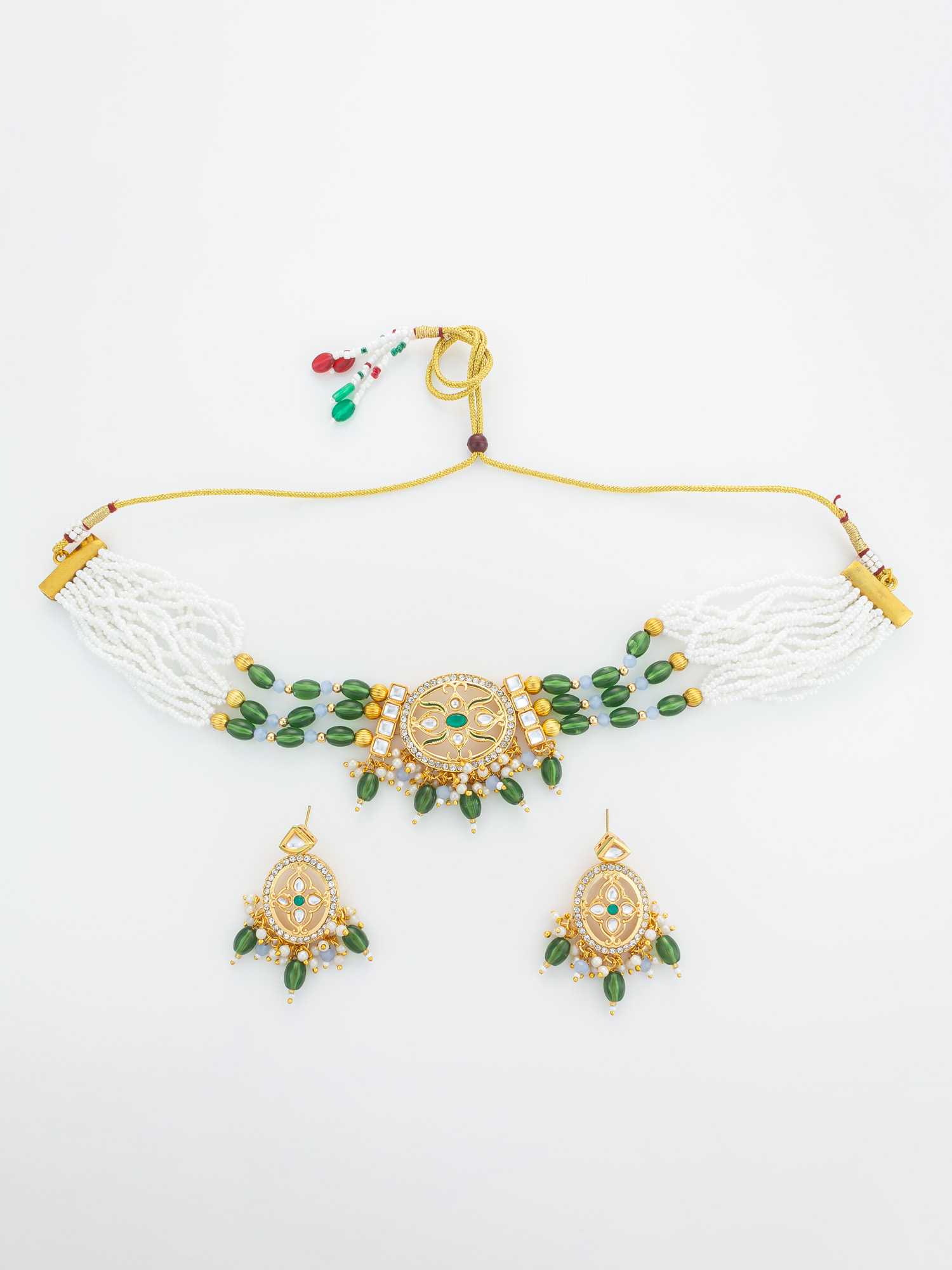 Ynf Brass KESH105 NK4872 Womens Jewellery Wholesale Kundan Necklace Set Necklaces Set Antique Necklaces Set Manufacturer - Jewellery Export