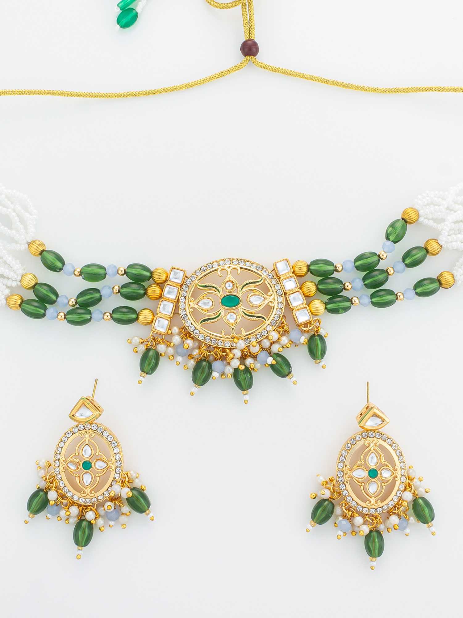 Ynf Brass KESH105 NK4872 Womens Jewellery Wholesale Kundan Necklace Set Necklaces Set Antique Necklaces Set Manufacturer - Jewellery Export