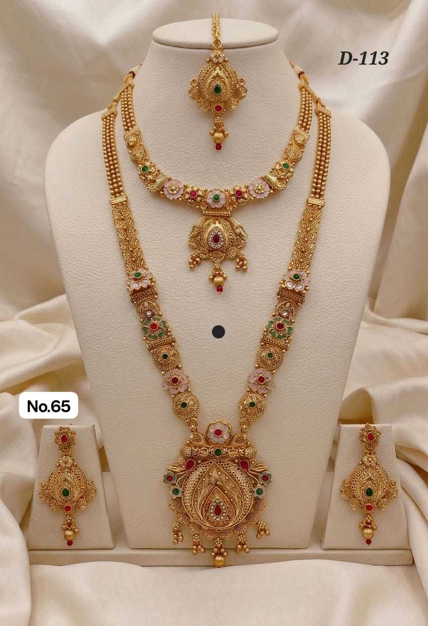 Ynf Brass KESH127 027 Womens Jewellery Wholesale Long Sets Kundan Necklace Set Manufacturer - Jewellery Export