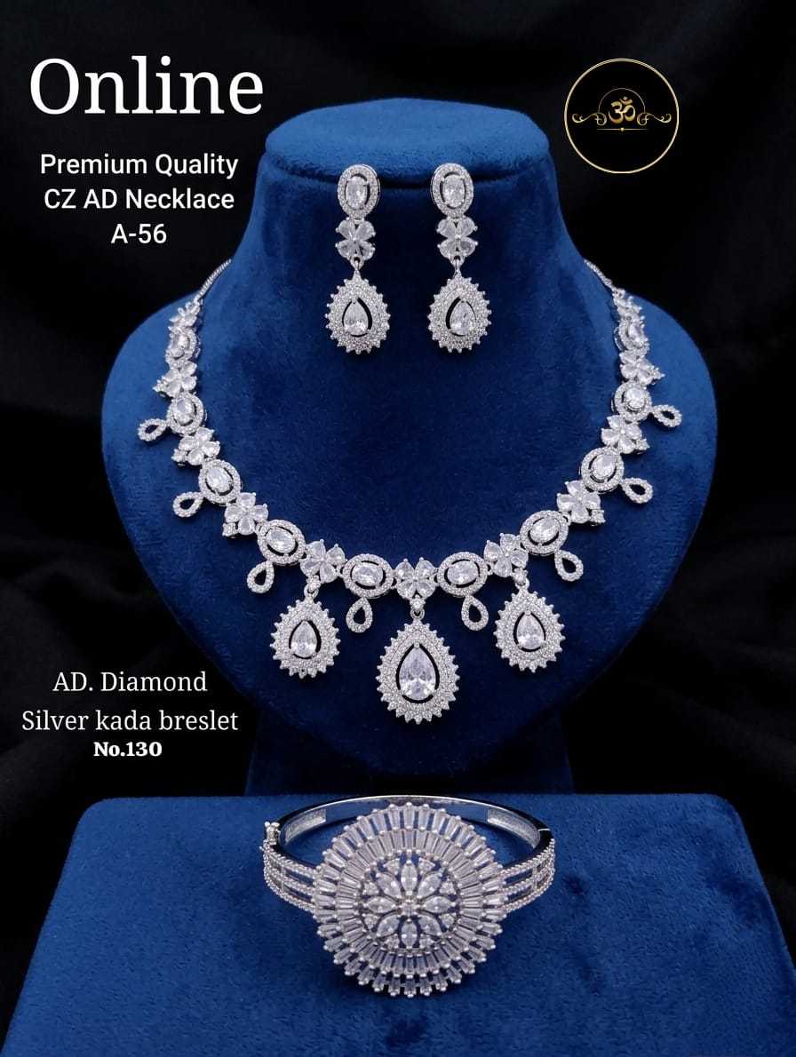 Ynf Brass KESH127 029 Womens Jewellery Wholesale AD Diamond Bracelet AD Diamond Necklace Manufacturer - Jewellery Export