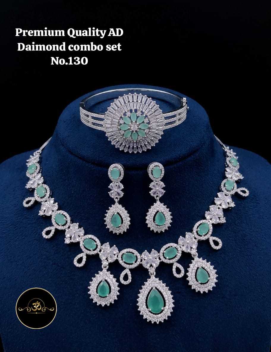 Ynf Brass KESH127 029 Womens Jewellery Wholesale AD Diamond Bracelet AD Diamond Necklace Manufacturer - Jewellery Export