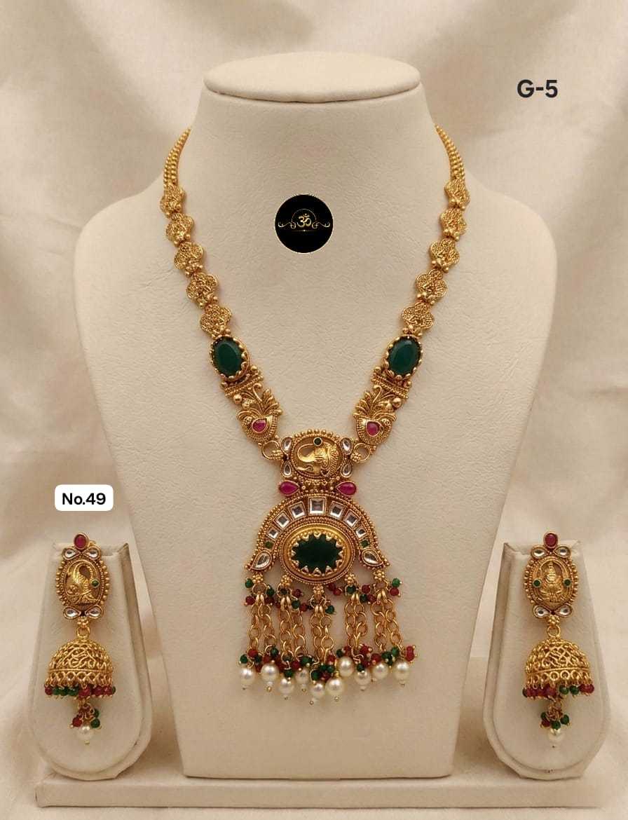 Ynf Brass KESH127 032 Womens Jewellery Wholesale Long Sets Rajwadi Necklaces Set Manufacturer - Jewellery Export
