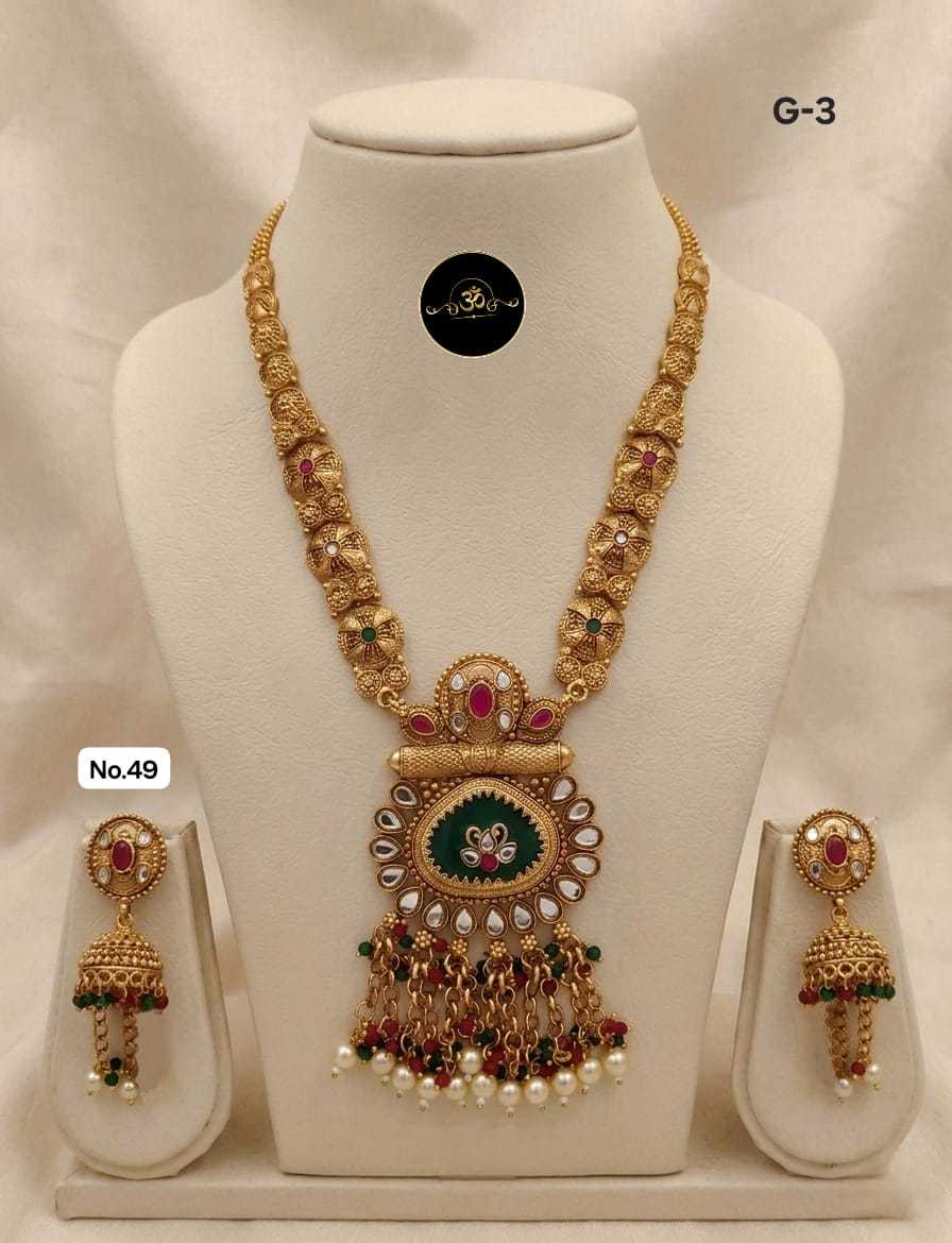 Ynf Brass KESH127 032 Womens Jewellery Wholesale Long Sets Rajwadi Necklaces Set Manufacturer - Jewellery Export
