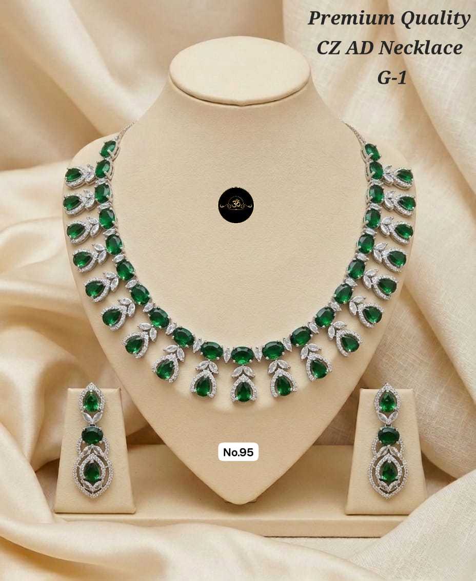 Ynf Brass KESH127 037 Womens Jewellery Wholesale AD Diamond Necklace Manufacturer - Jewellery Export