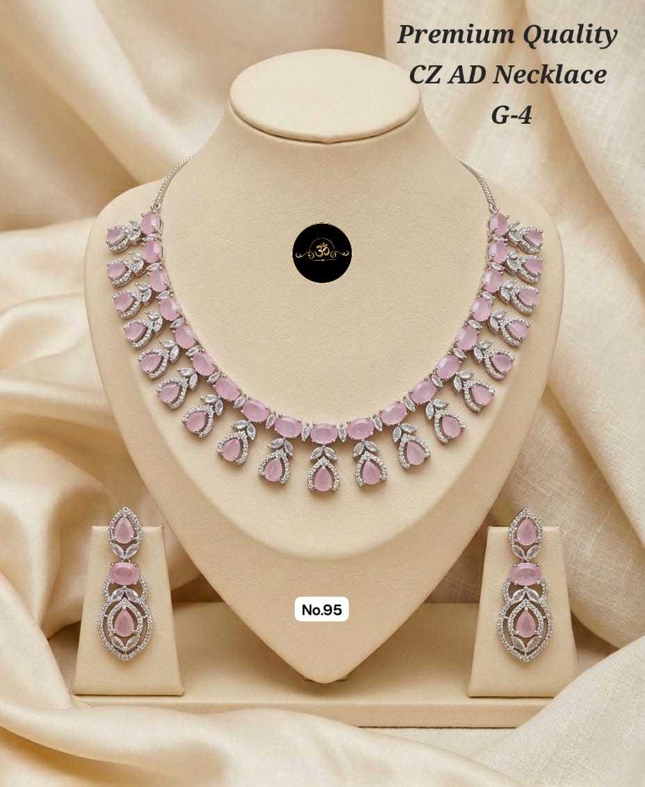 Ynf Brass KESH127 037 Womens Jewellery Wholesale AD Diamond Necklace Manufacturer - Jewellery Export