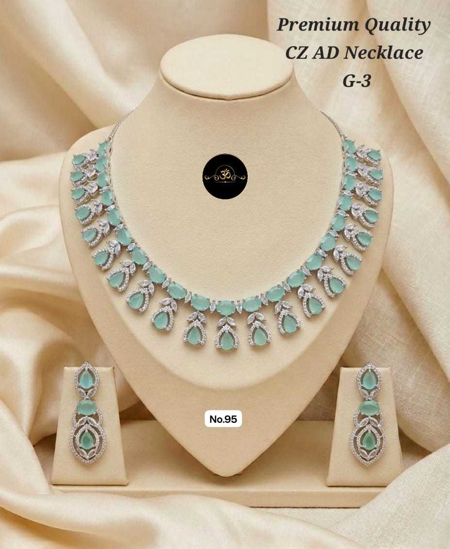 Ynf Brass KESH127 037 Womens Jewellery Wholesale AD Diamond Necklace Manufacturer - Jewellery Export