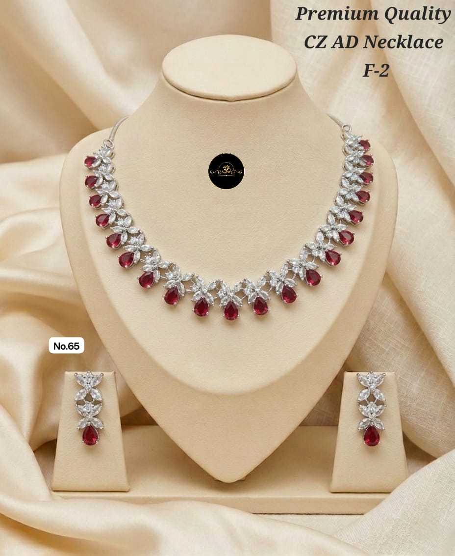 Ynf Brass KESH127 038 Womens Jewellery Wholesale AD Diamond Necklace Manufacturer - Jewellery Export