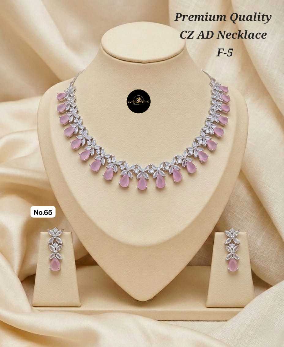 Ynf Brass KESH127 038 Womens Jewellery Wholesale AD Diamond Necklace Manufacturer - Jewellery Export