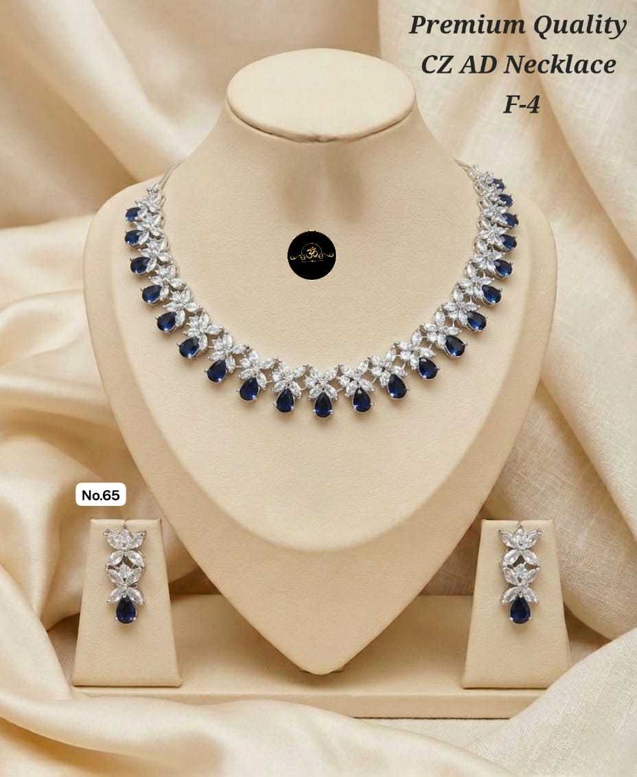 Ynf Brass KESH127 038 Womens Jewellery Wholesale AD Diamond Necklace Manufacturer - Jewellery Export