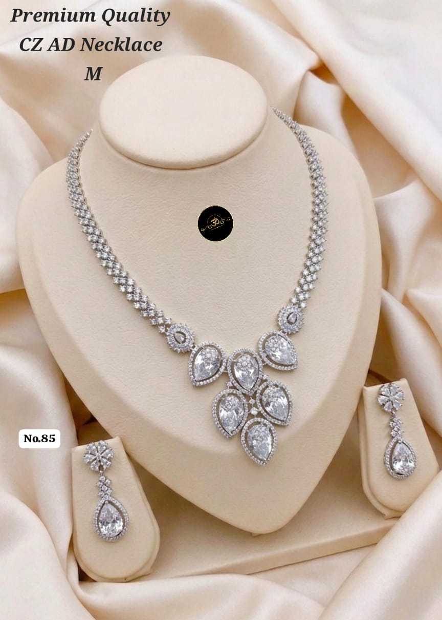 Ynf Brass KESH127 041 Womens Jewellery Wholesale AD Diamond Necklace Manufacturer - Jewellery Export
